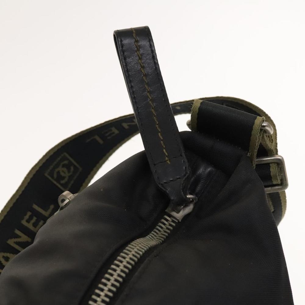 CHANEL Sports Line COCO Mark Shoulder Bag Nylon Black CC Auth 138035 - Picture 10 of 16